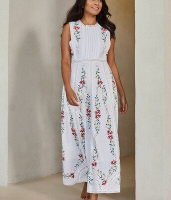 Fleur Muse Embroidered Dress--BOHO-1798