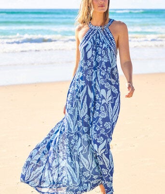 Garden Party Halter Neck Dress--BOHO-1841
