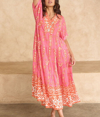 Jim Jim Falls Cotton Long Dress--SEAB-104