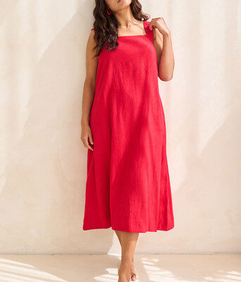Lourdes Linen Blend Dress--FOX-5563033