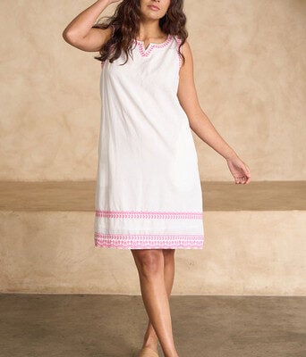Magdelena River Cotton Shift Dress--SEAB-97