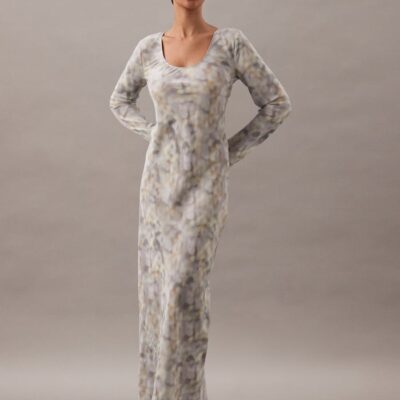 Printed Scoop Neck Maxi Dress