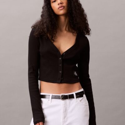 Ribbed Slim Cardigan