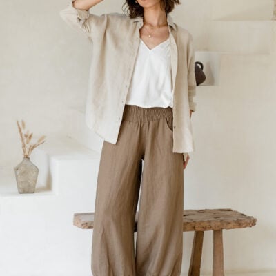 Sadhu French Linen Pants Cinnamon