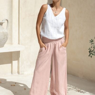 Sadhu French Linen Pants Dusty Pink