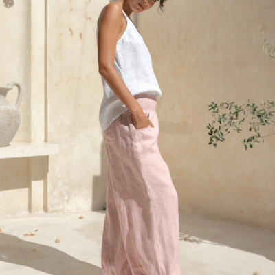 Sadhu French Linen Pants Dusty Pink