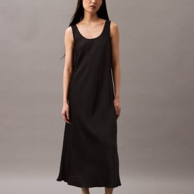 Satin Midi Slip Dress