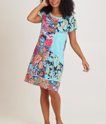 Short Sleeve Patch Cotton Dress--ORI-20140