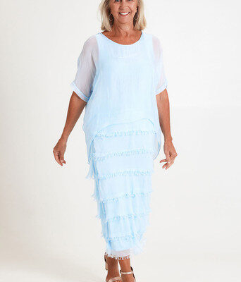 Silk Blend Multi Layers Dress--LST-D21-703
