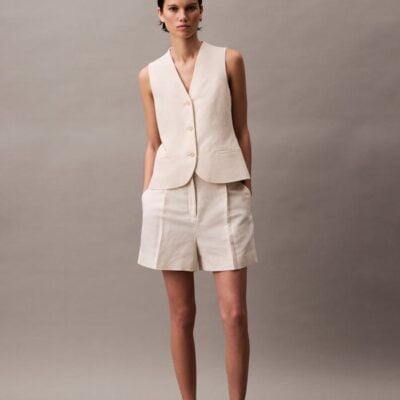 Structured Linen Tailored Shorts