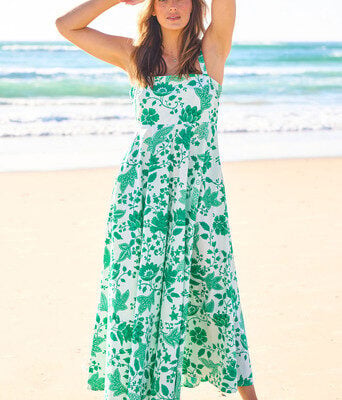 Summer Fun Cotton Maxi Dress--BOHO-1802
