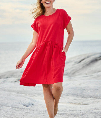Sunset Hour Linen Blend Dress--ELM-8169045