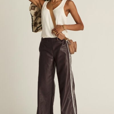 VEGAN LEATHER TWILIGHT PANT - EBONY [USW325124]