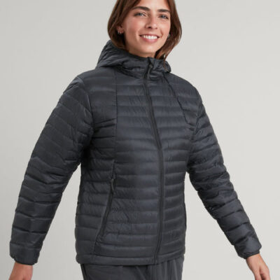 Women's Heli R Hooded Down Jacket - Black Stingray