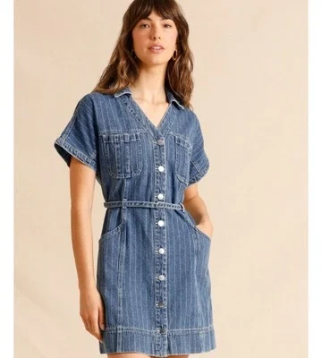 Pinstripe Soft Denim Dress
$70