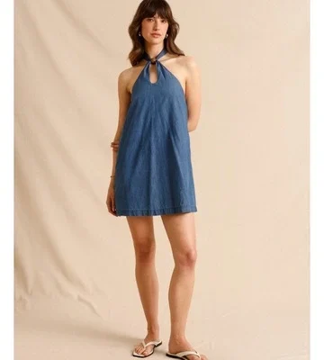 Chambray Halter Mini Dress
$70