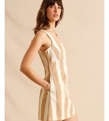 Piper Recycled Cotton Blend Twill Square Neck Mini Dress