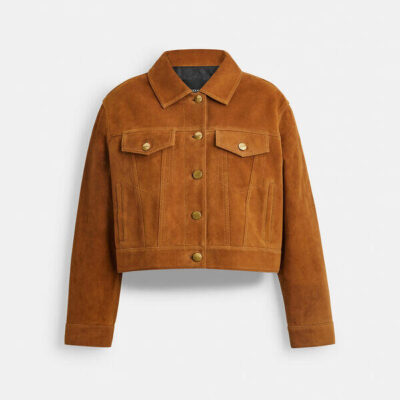 Coach Cropped Suede Jacket