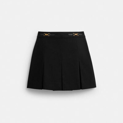 Coach Sculpted C Pleated Skirt In Recycled Polyester