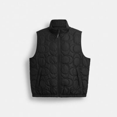 Coach Quilted Signature Puffer Vest In Recycled Polyester