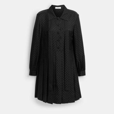 Coach Jacquard Pleated Dress