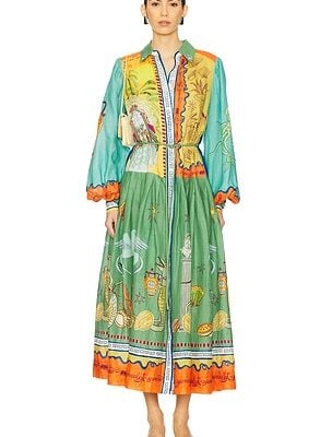 Alemais Surrealist Summer Ramie Shirt Dress