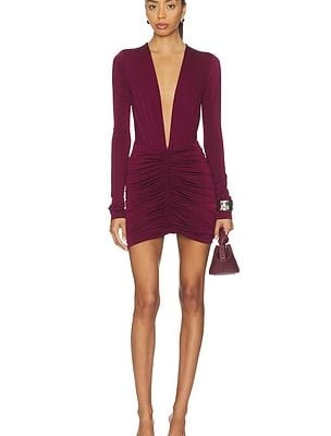 The Andamane Zelda Mini Deep Vneck Mini Dress