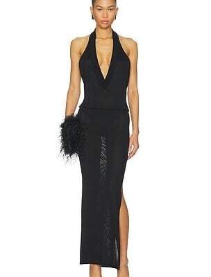 THE ATTICO Deep V Midi Dress