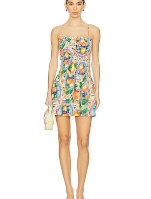 Damson Madder Fleur Shirred Mini Dress