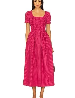 Damson Madder Raphaela Ruffle Midi Dress