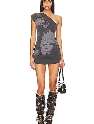 Jaded London One Shoulder Graphic Dress