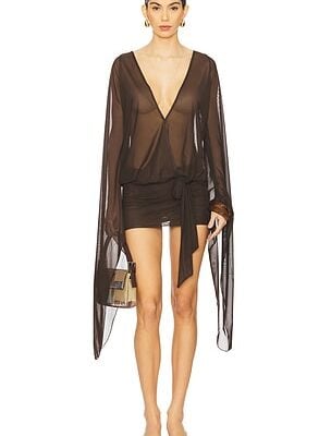 Jaded London Draped Xxl Sleeve Dress