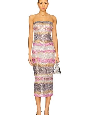 Le Superbe Shibori Stripe Tube Dress