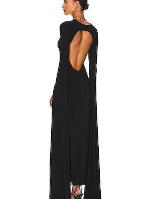 Norma Kamali Ribbon Sleeve Gown