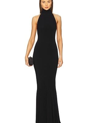 Norma Kamali Halter Fishtail Gown