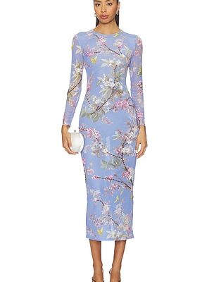 PatBO Delicata Embroidered Tulle Midi Dress