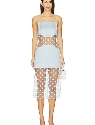 Prabal Gurung Sheer Panelled Slip Midi Dress