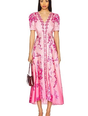 SALONI Lea Long Dress in Ombre Serramento