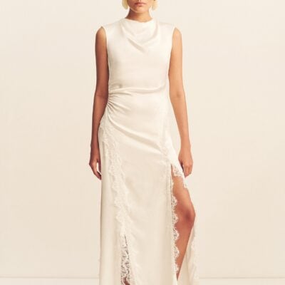 Allegra Lace Panelled Maxi Dress | Ivory | Dresses | Shona Joy