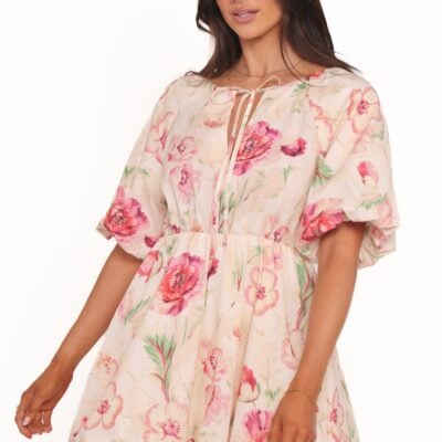 Ameena Mini Dress - White Floral