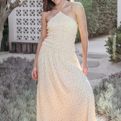 Aradia Halter Maxi Dress - Yellow Floral