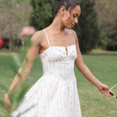 Athena Mini Dress - White Floral