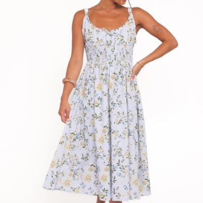 Auguste Midi Dress - Purple Floral