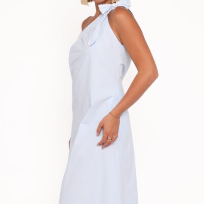 Brynlee One Shoulder Midi Dress - Blue