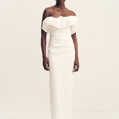 Campbell Strapless Bubble Maxi Dress | Ivory | Dresses | Shona Joy