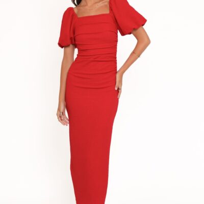 Carey Midi Dress - Red