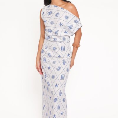 Cassie Midi Dress - Seashell Print