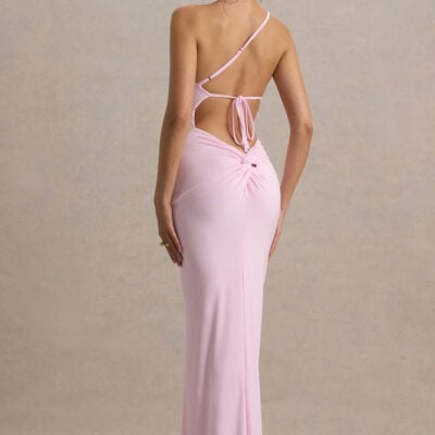 Dressing Up | Pink One Shoulder Maxi Dress With Open Back Detail