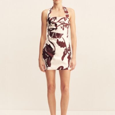 Emmett Halter Draped Mini Dress | Redwood Wallpaper | Dresses | Shona Joy