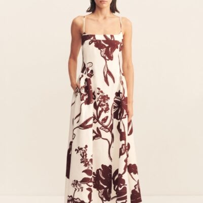 Emmett Square Neck Panelled Midi Dress | Redwood Wallpaper | Dresses | Shona Joy